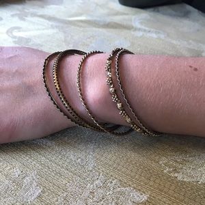 5 gold bangle bracelets